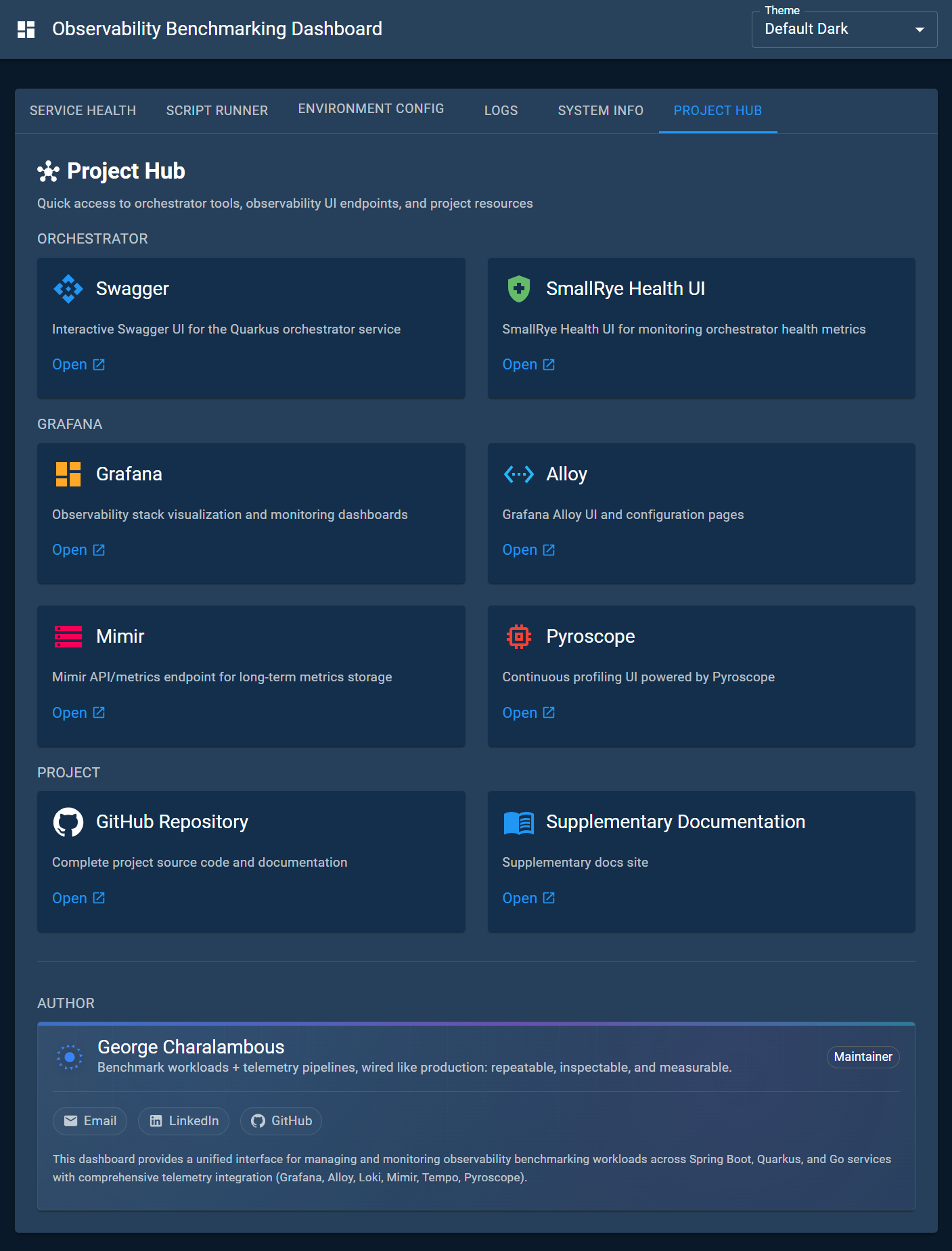 Next.js dashboard: hub