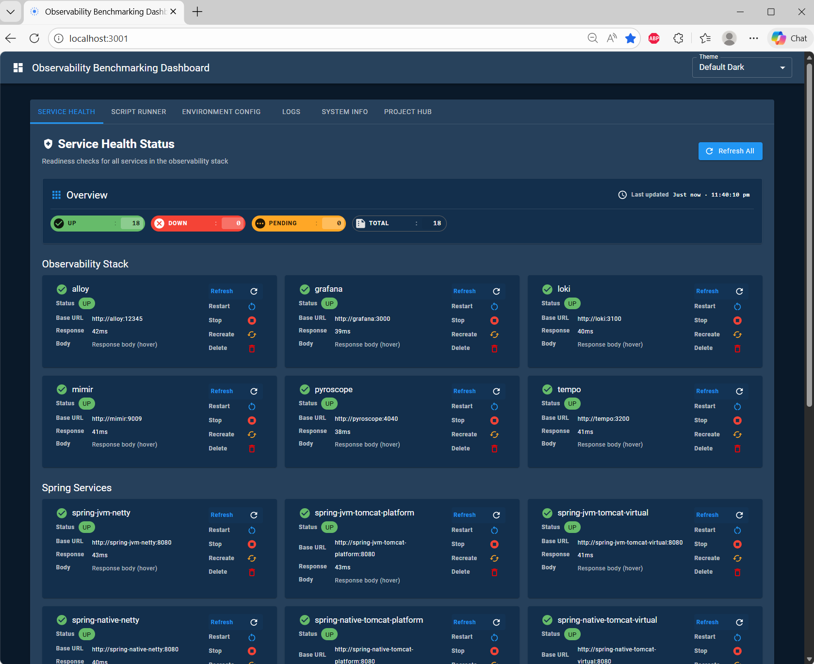 Next.js dashboard: service health (2)